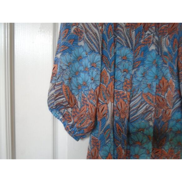 Karen Kane Hi Low 3/4 Sleeve Sheer Top Size 2X NEW - Picture 2 of 4